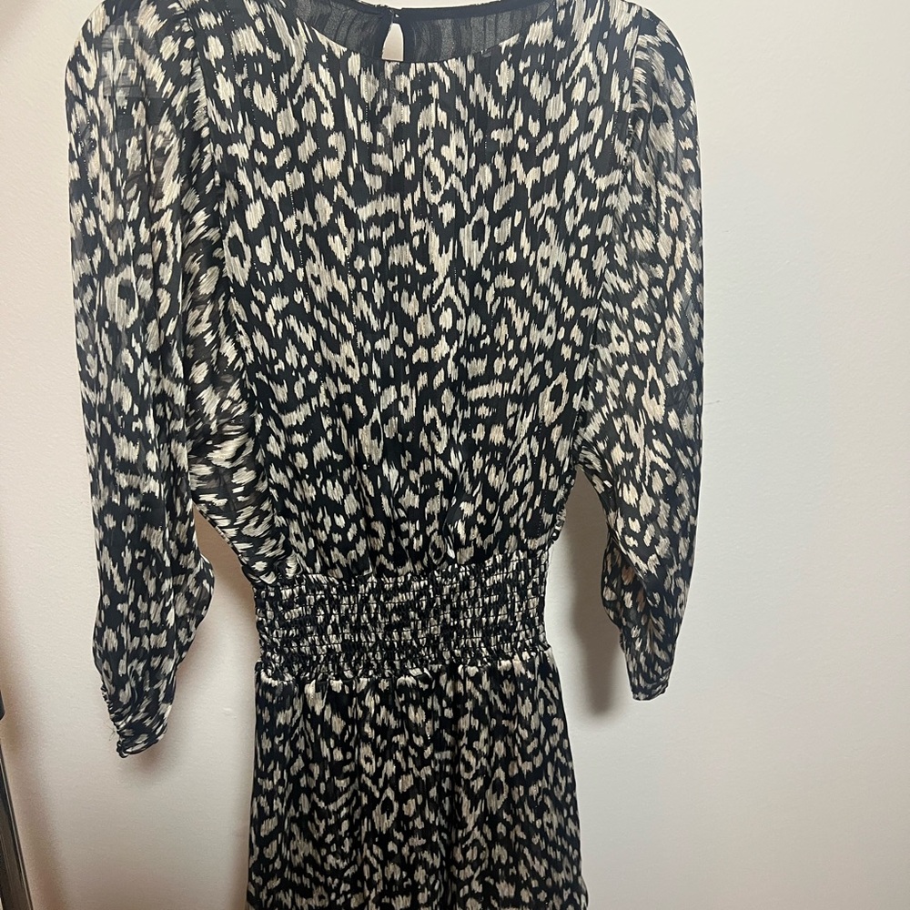 Veronica M Black and White Sheath Dress with Dolman Sleeves